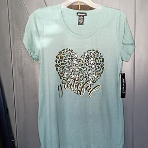DELUSIONAL Women's Mint Green Short Sleeve Tee